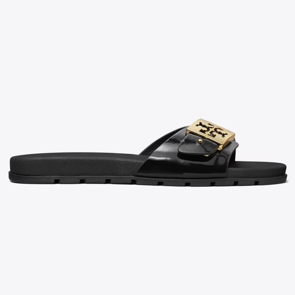 NWT Tory Burch Mellow Slide 
Perfect Black / Gold / Perfect Black - Picture 3 of 11